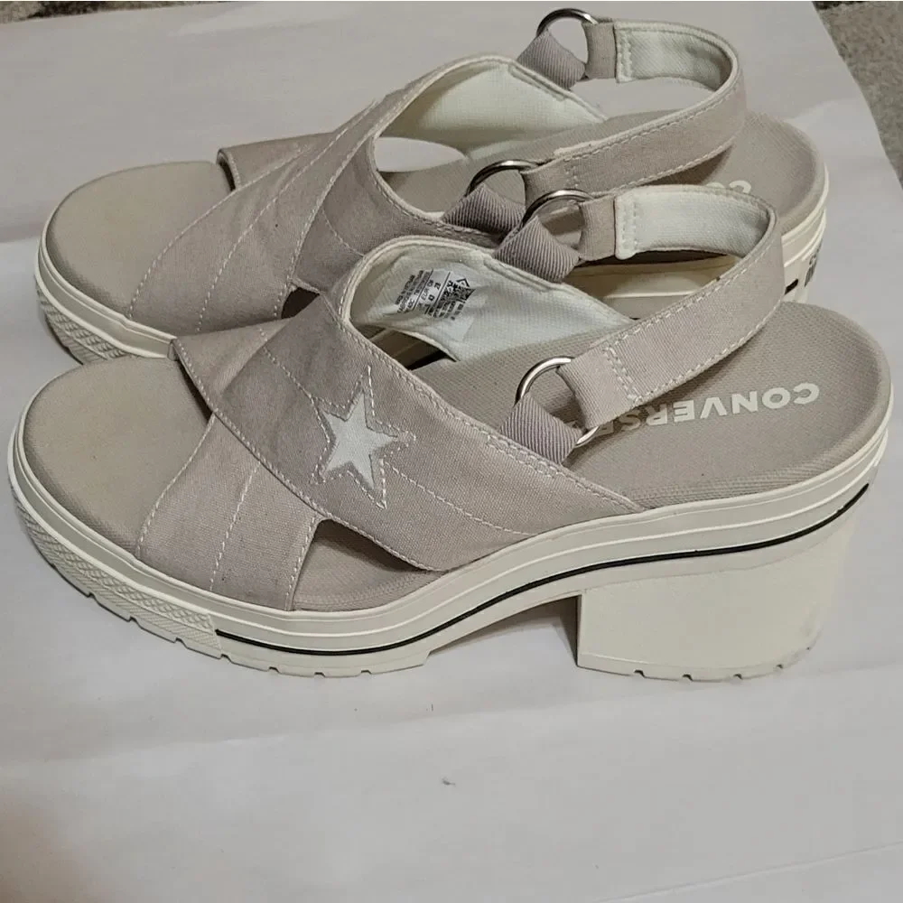 Converse Women's Beige Platform Espadrille Sandals